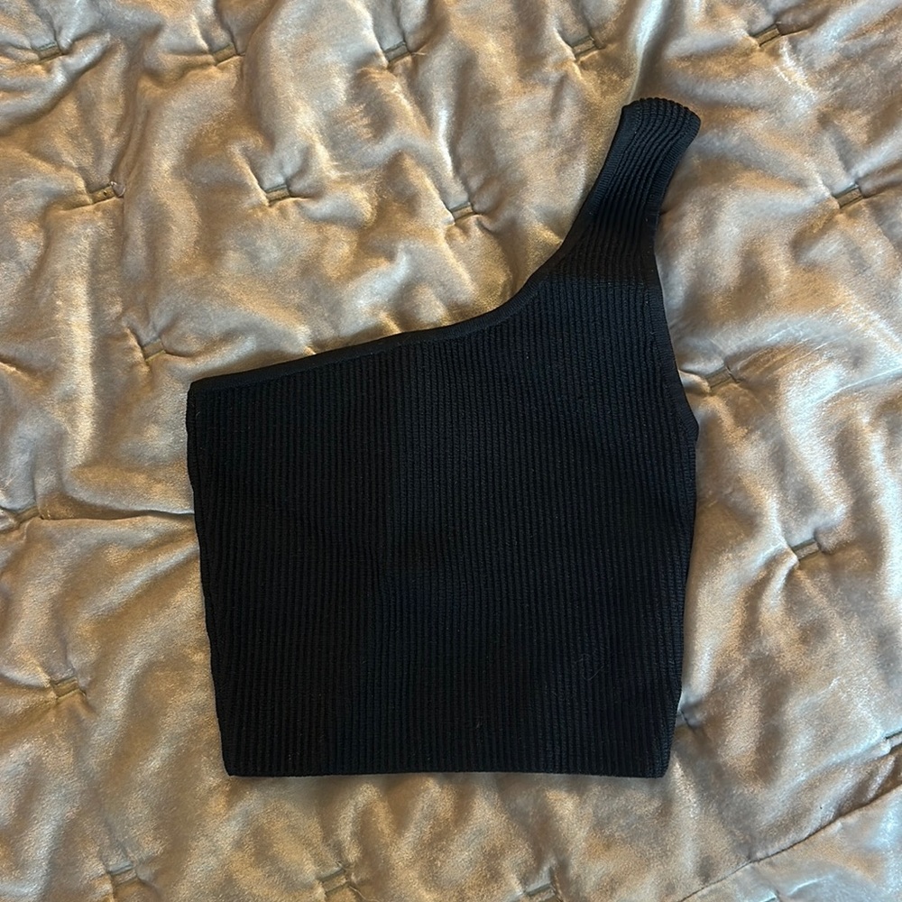 Babaton sculpt knit one shoulder crop Aritzia NEW